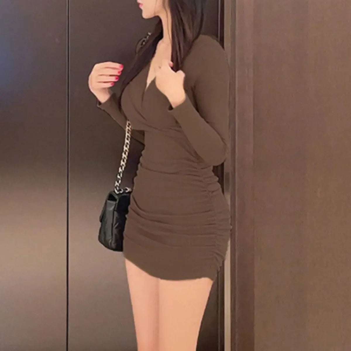 Sexy Pullover Knitted Short Dress