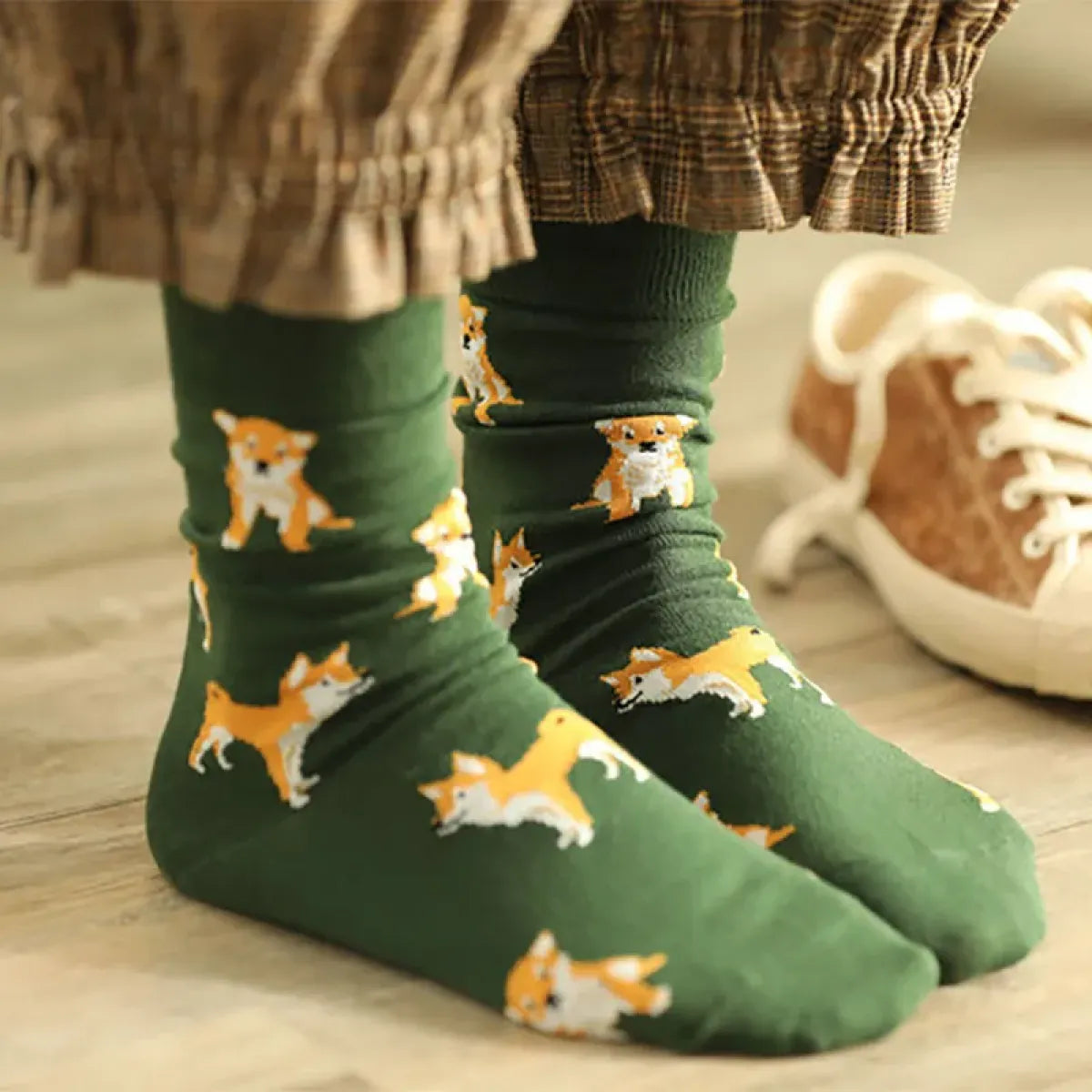 Shiba Inu Crew Socks - Kawaii Pet Animal Combed Cotton Short Socks