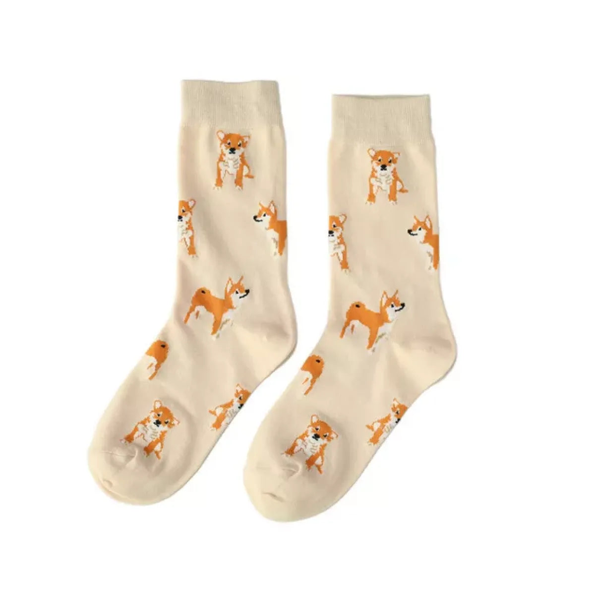 Shiba Inu Crew Socks - Kawaii Pet Animal Combed Cotton Short Socks
