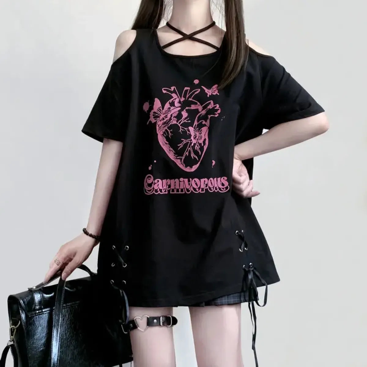Off Shoulder Bow T-Shirt