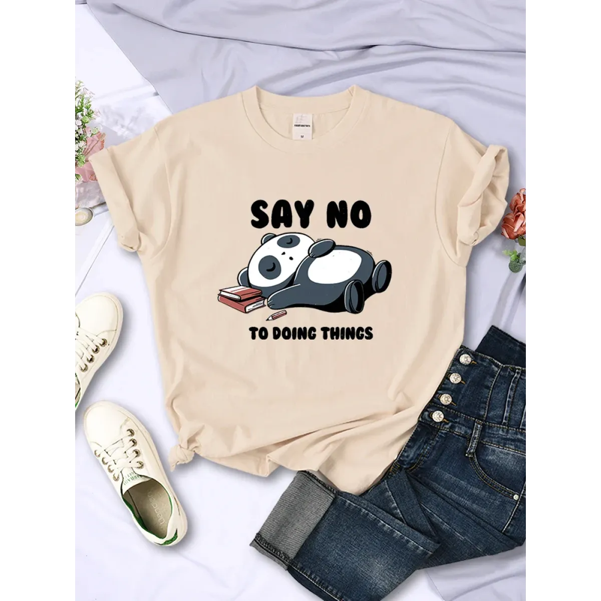 "Say No To Doing Thing" Sleeping Panda T-Shirts