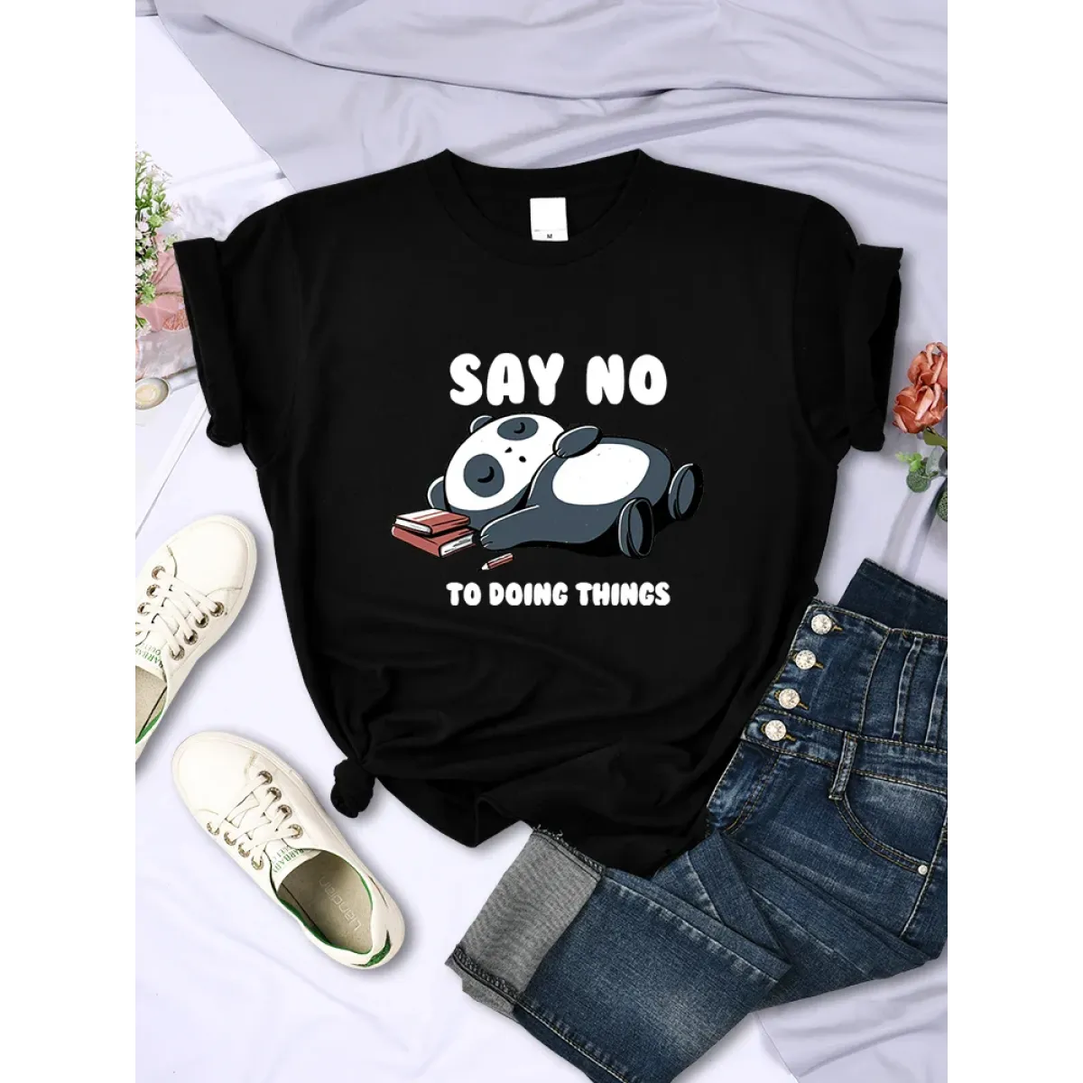 "Say No To Doing Thing" Sleeping Panda T-Shirts
