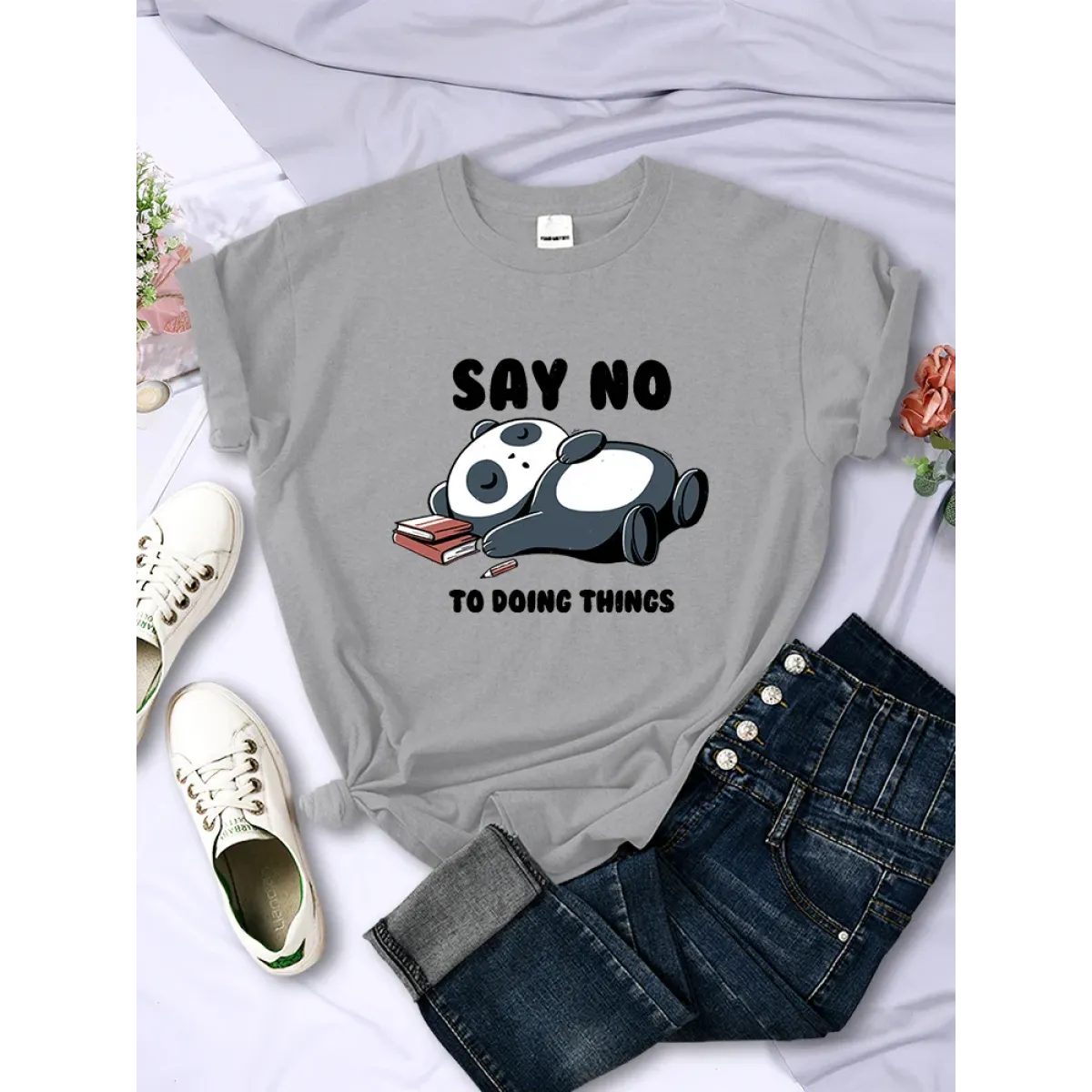 "Say No To Doing Thing" Sleeping Panda T-Shirts