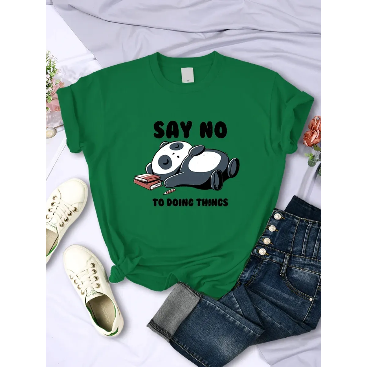 "Say No To Doing Thing" Sleeping Panda T-Shirts