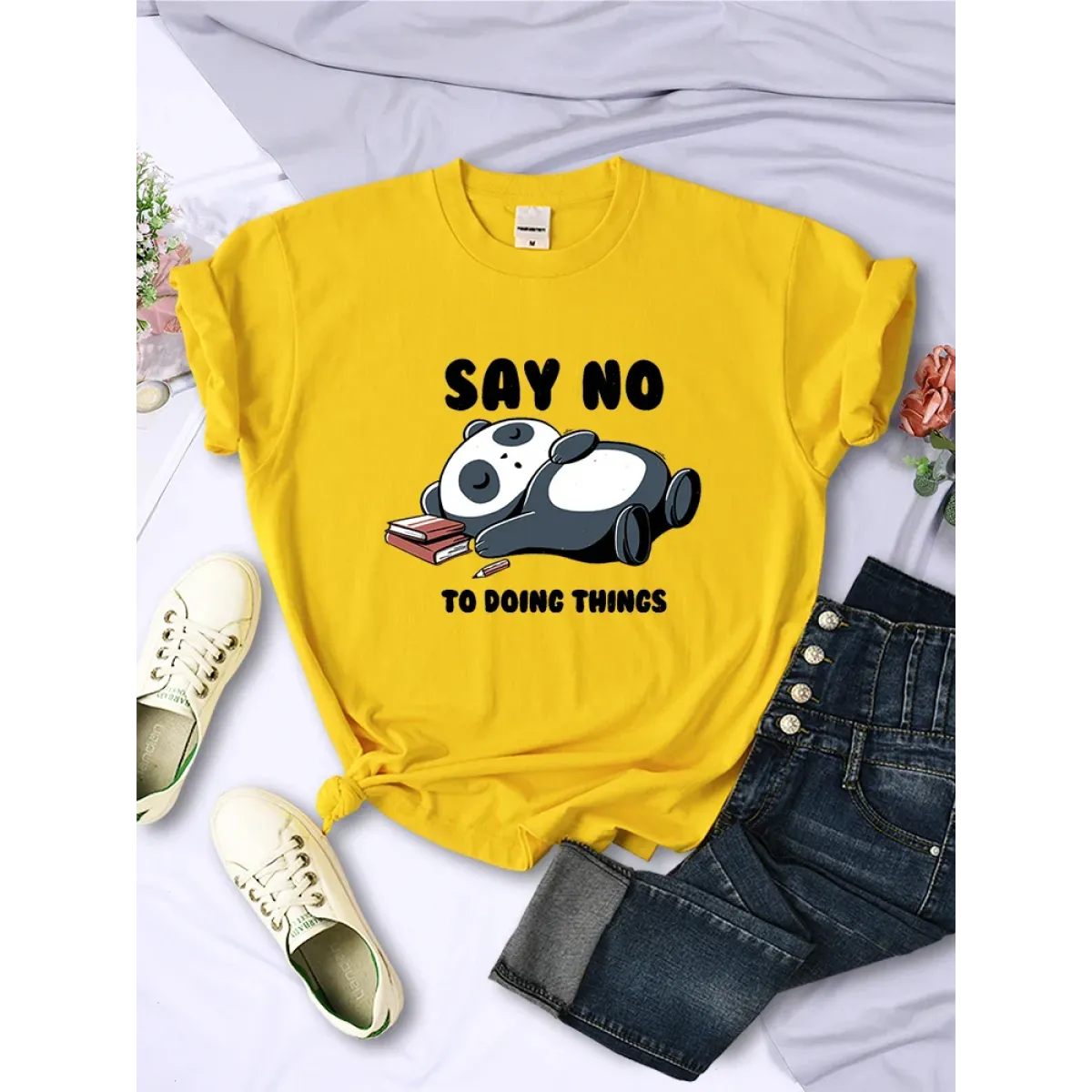 "Say No To Doing Thing" Sleeping Panda T-Shirts