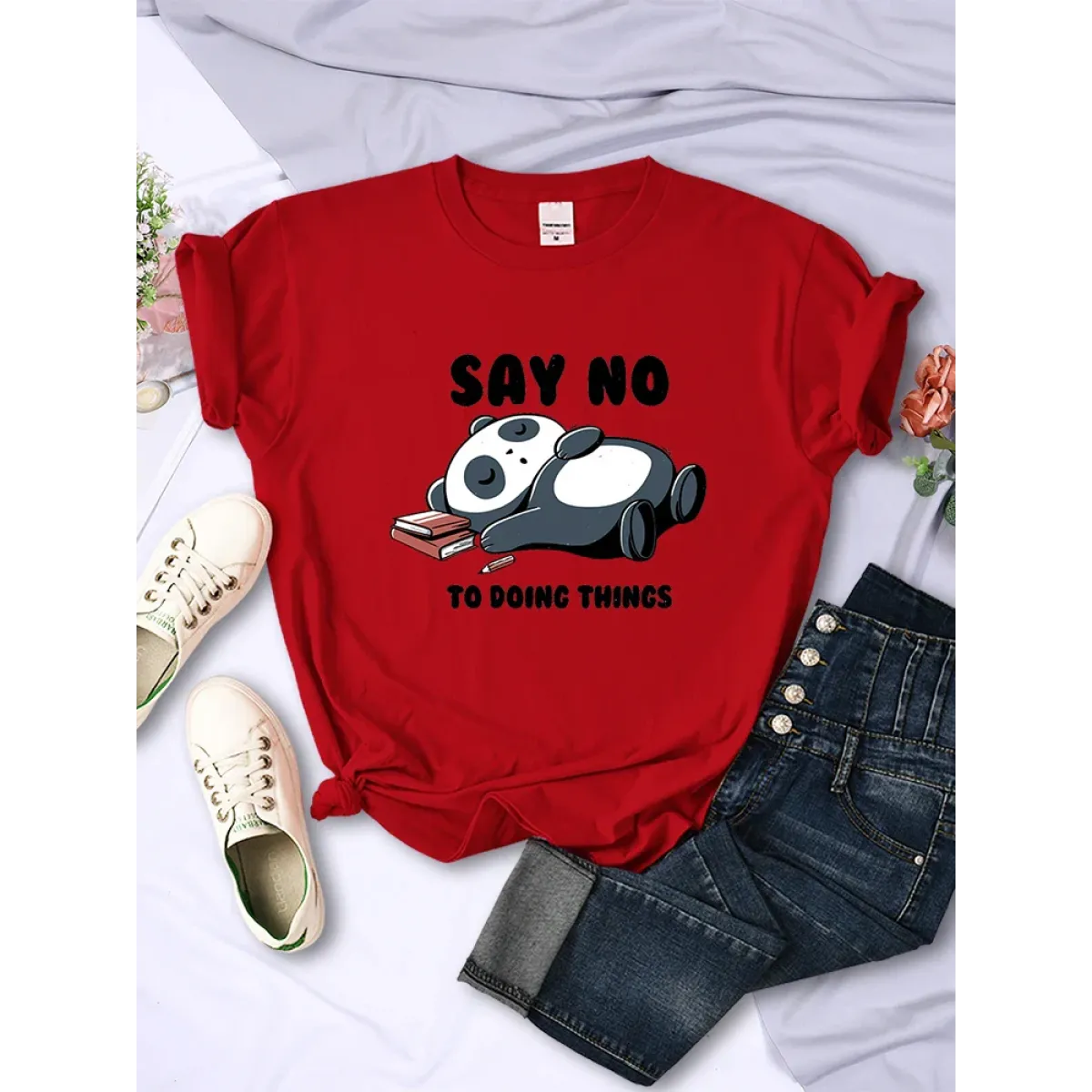 "Say No To Doing Thing" Sleeping Panda T-Shirts