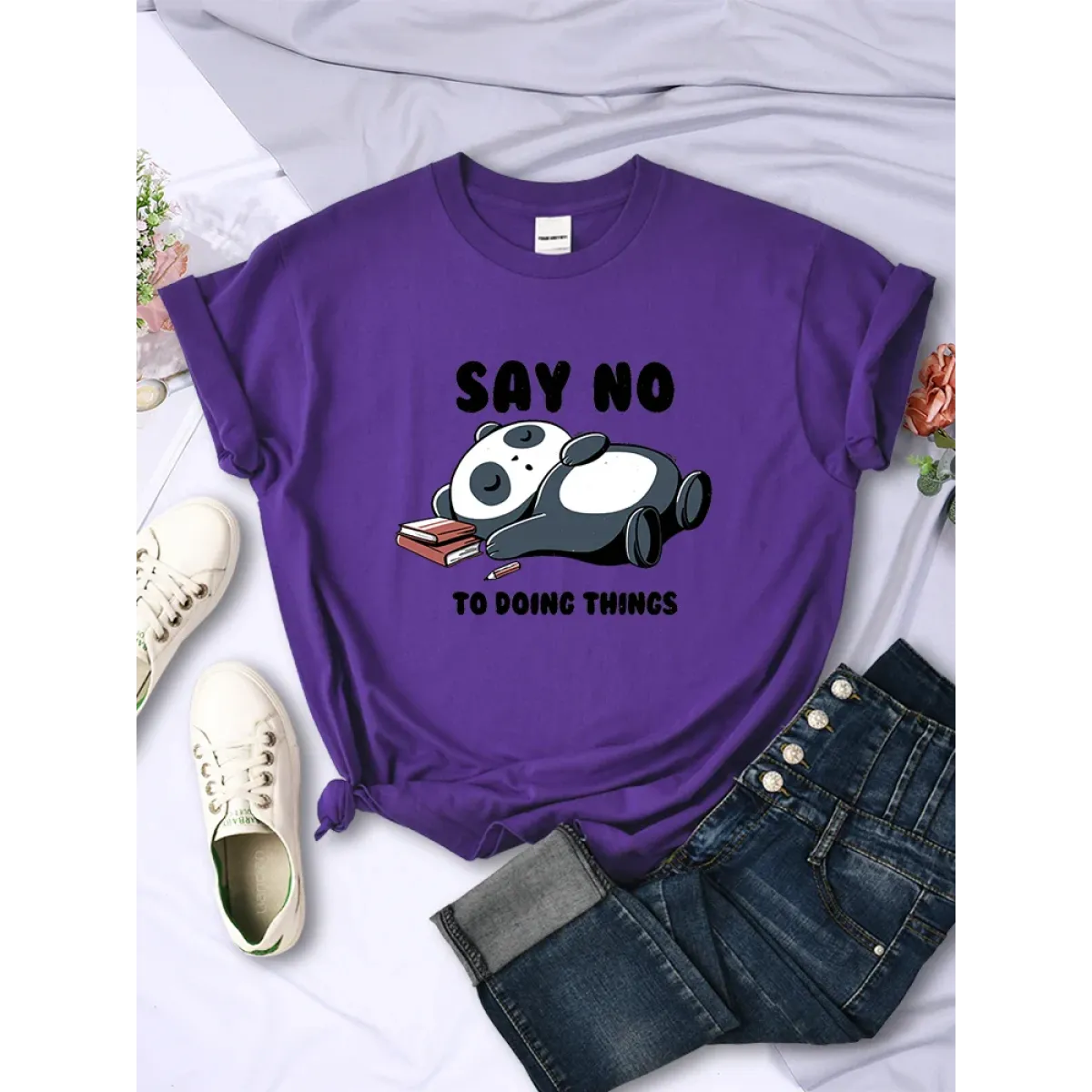 "Say No To Doing Thing" Sleeping Panda T-Shirts