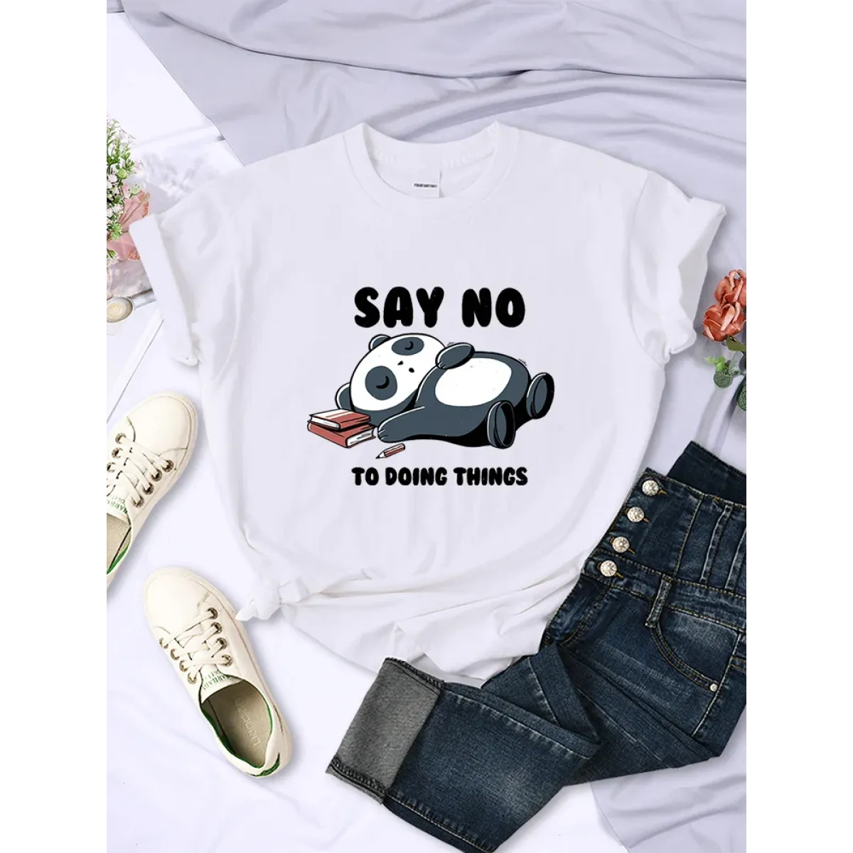 "Say No To Doing Thing" Sleeping Panda T-Shirts