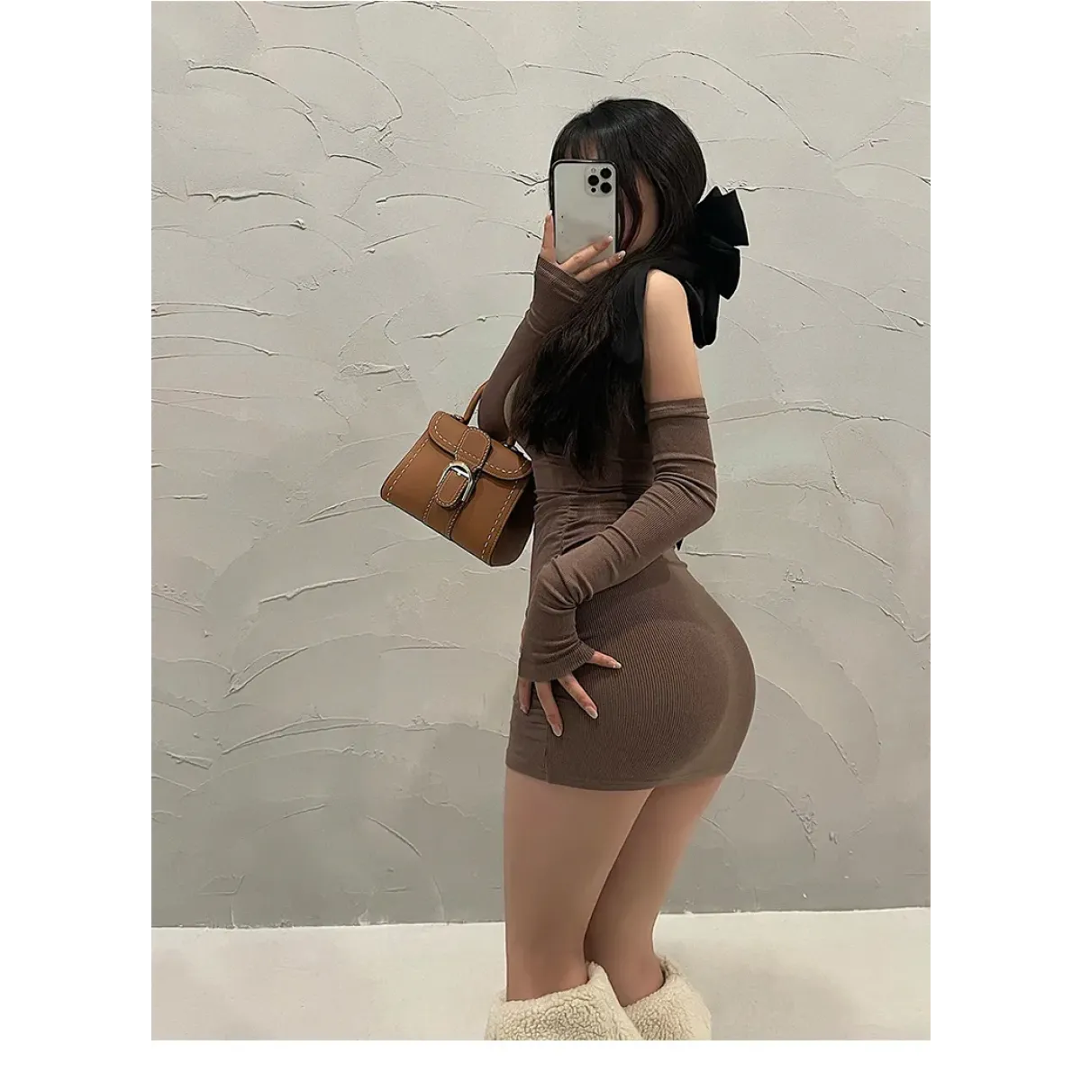 Sleeveless Mini Dress: High Neck Lace-Up