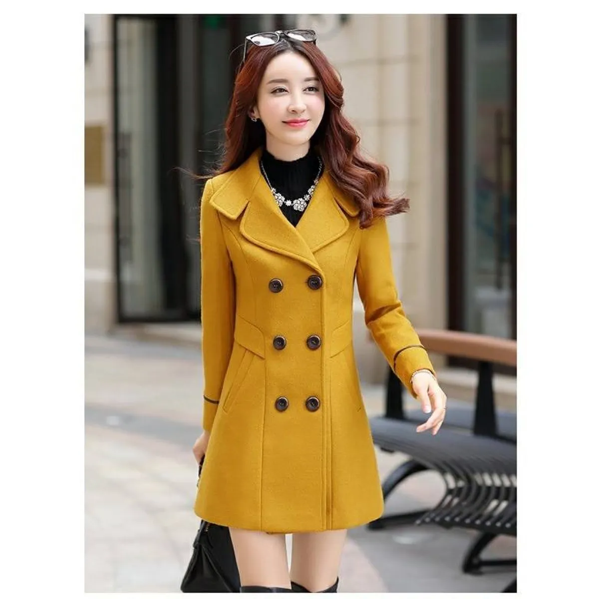Korean Slim Wool Coats