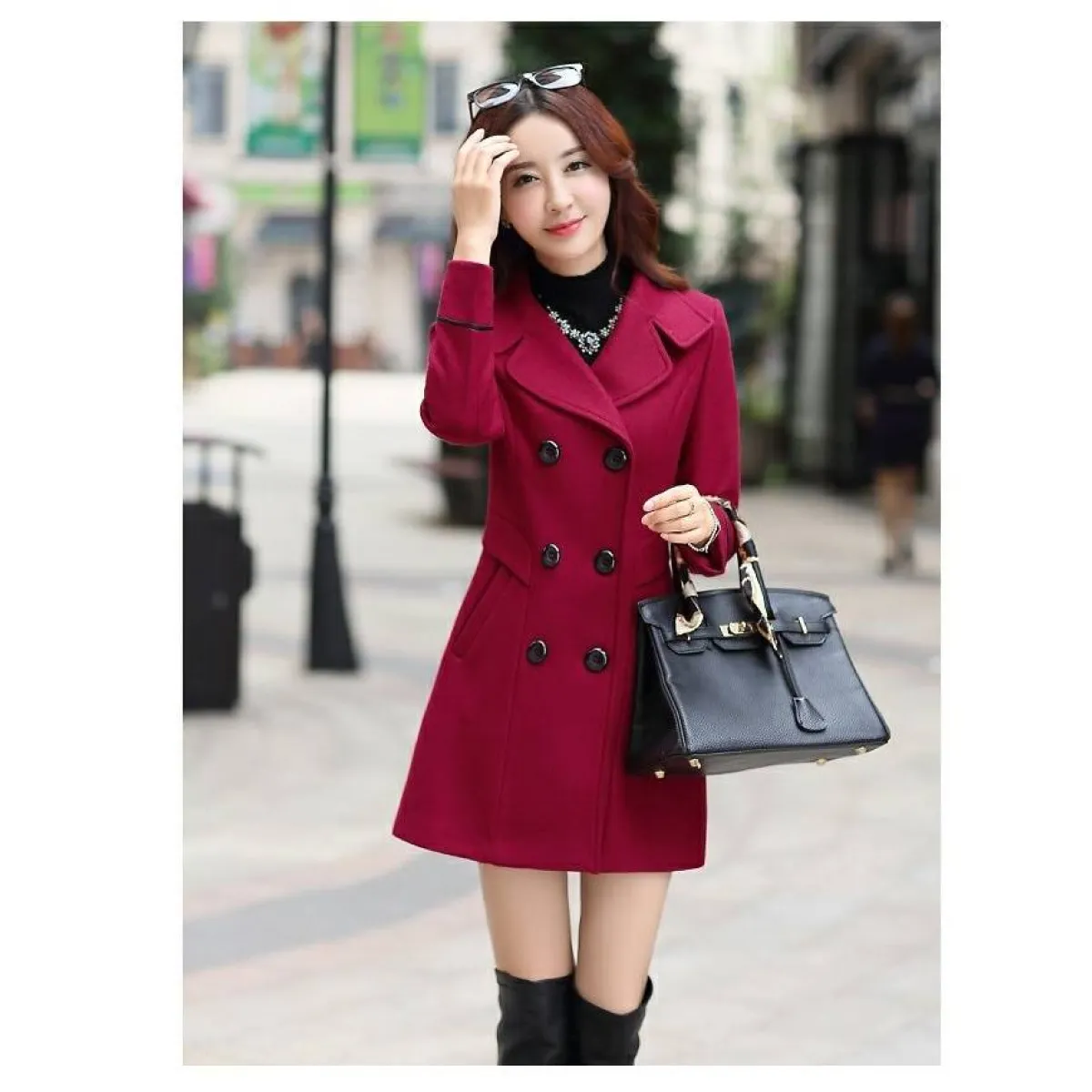 Korean Slim Wool Coats