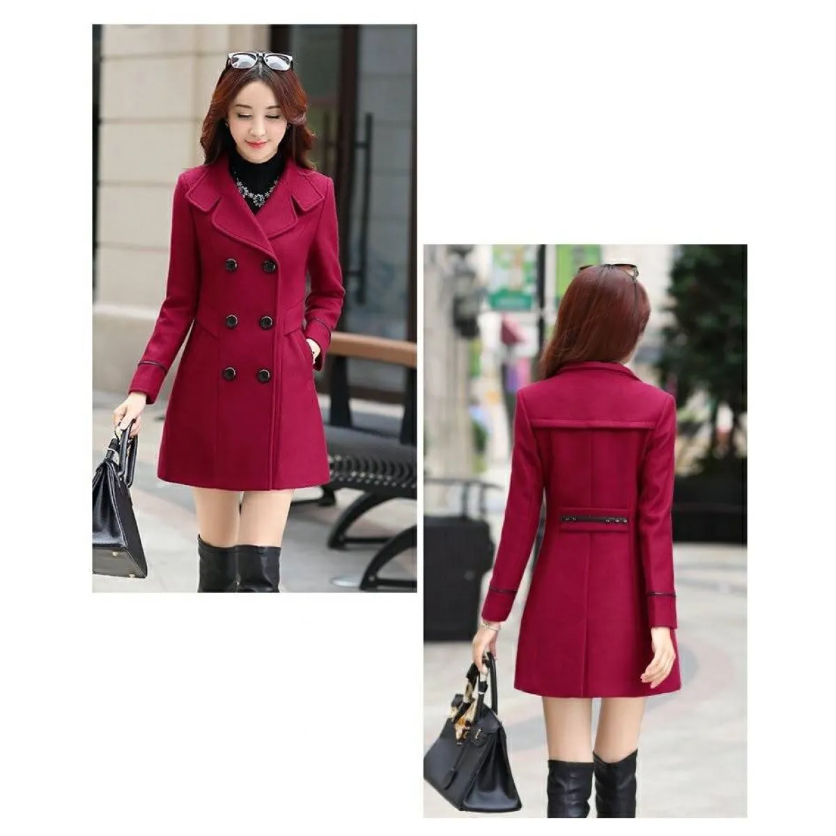 Korean Slim Wool Coats