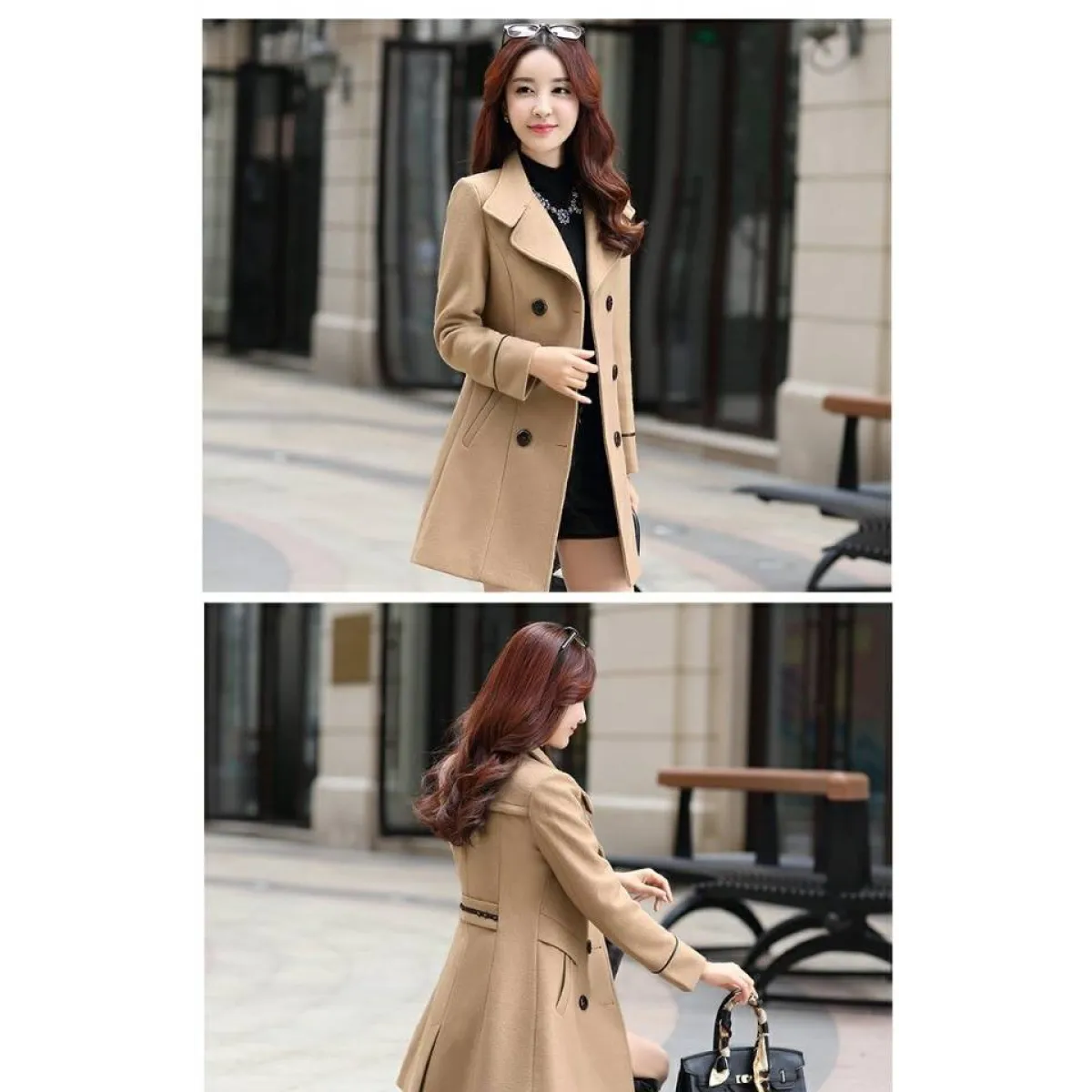 Korean Slim Wool Coats