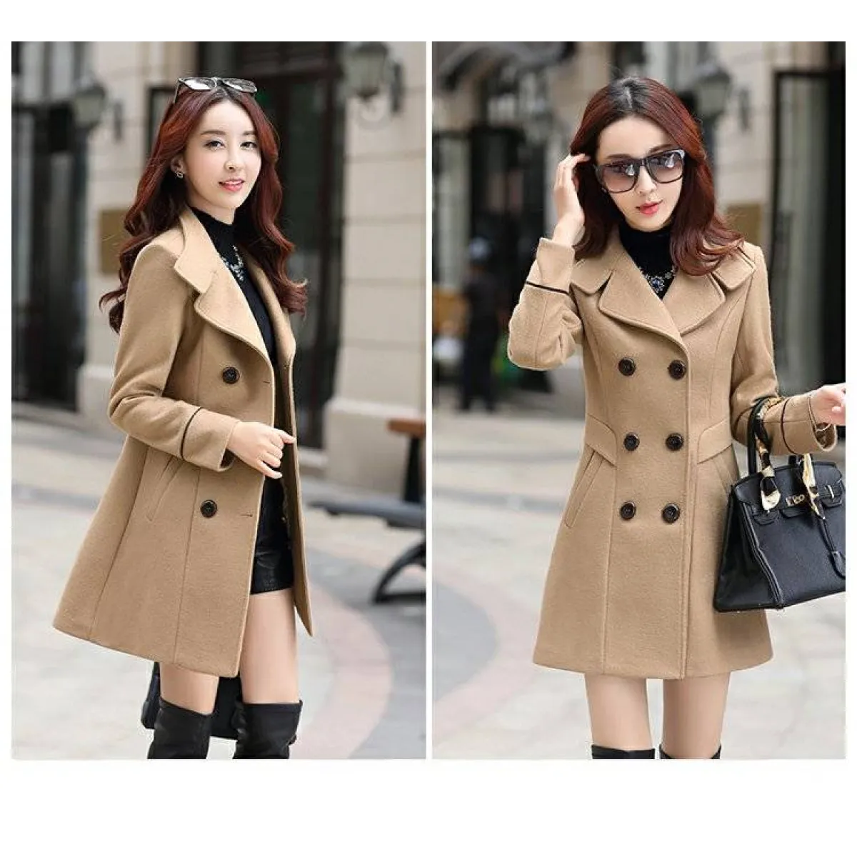 Korean Slim Wool Coats