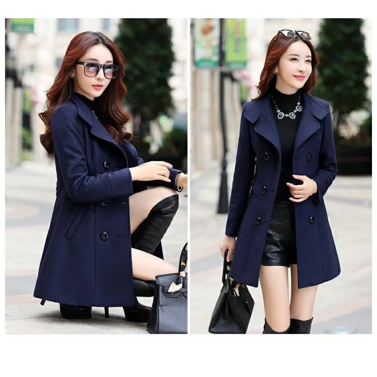 Korean Slim Wool Coats