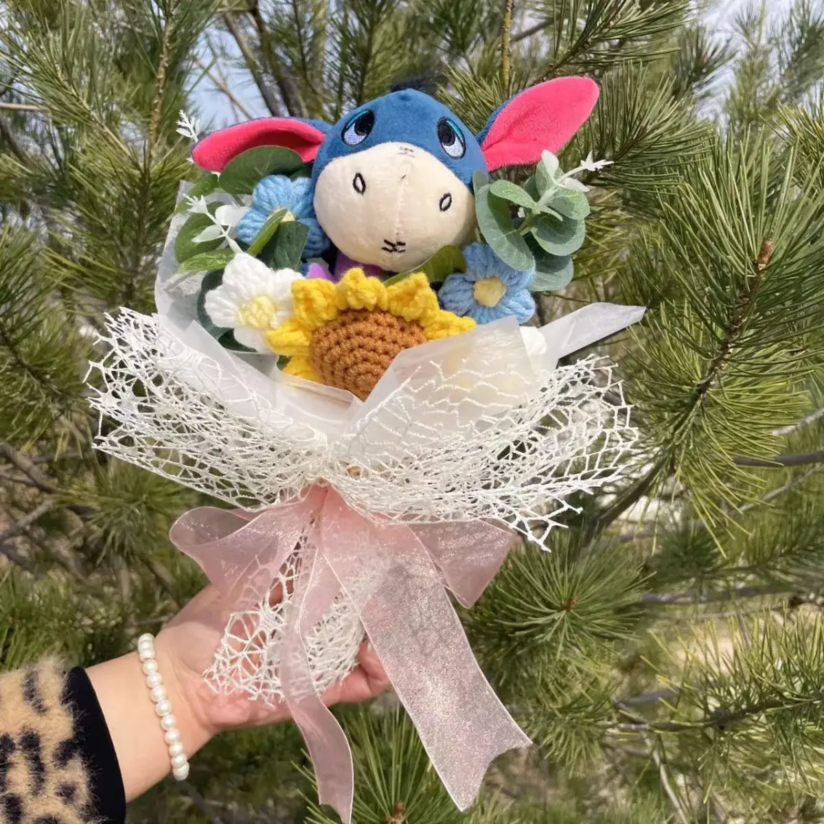 Stitch Plush Flower Bouquet – Kawaii Handmade Gift for Valentine