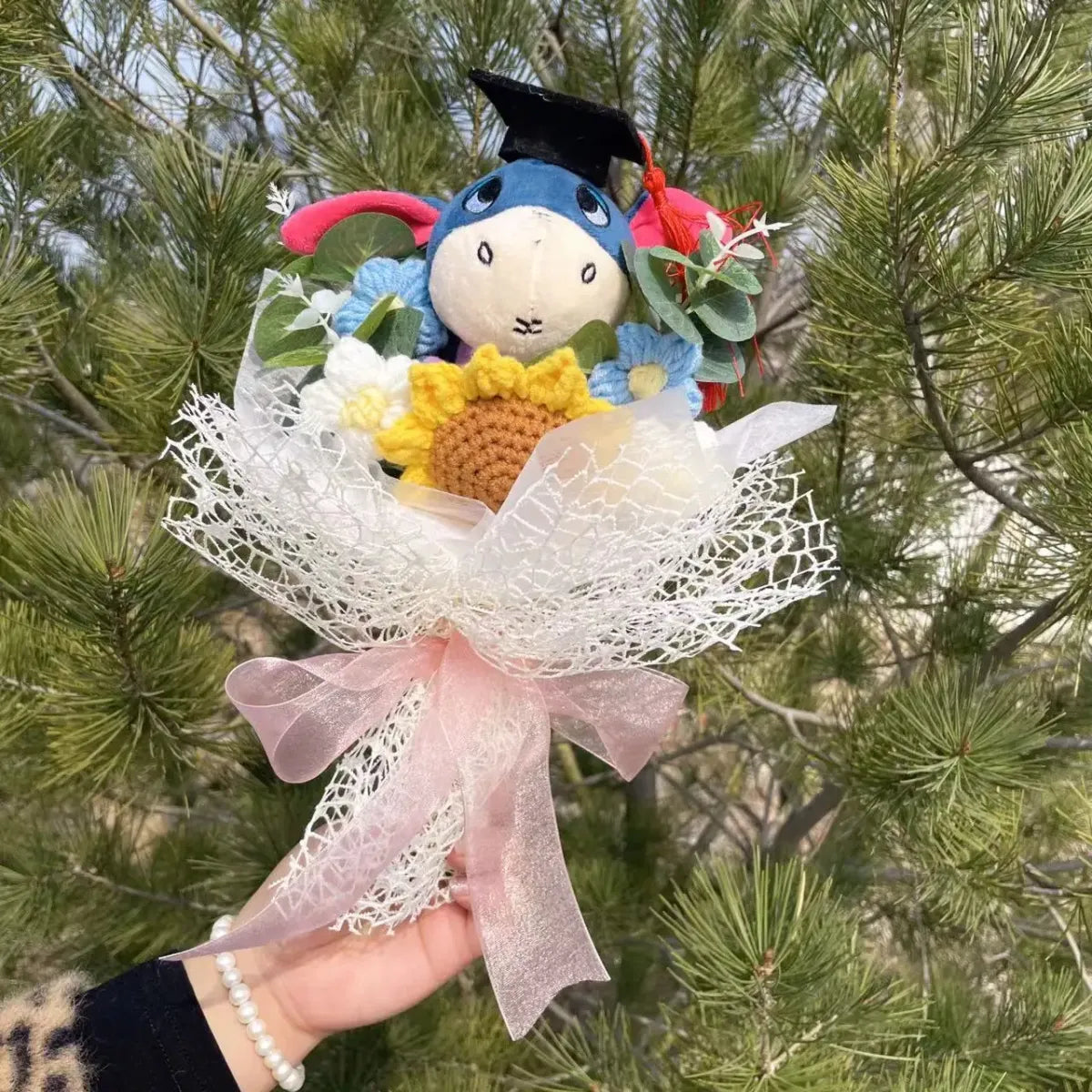 Stitch Plush Flower Bouquet – Kawaii Handmade Gift for Valentine