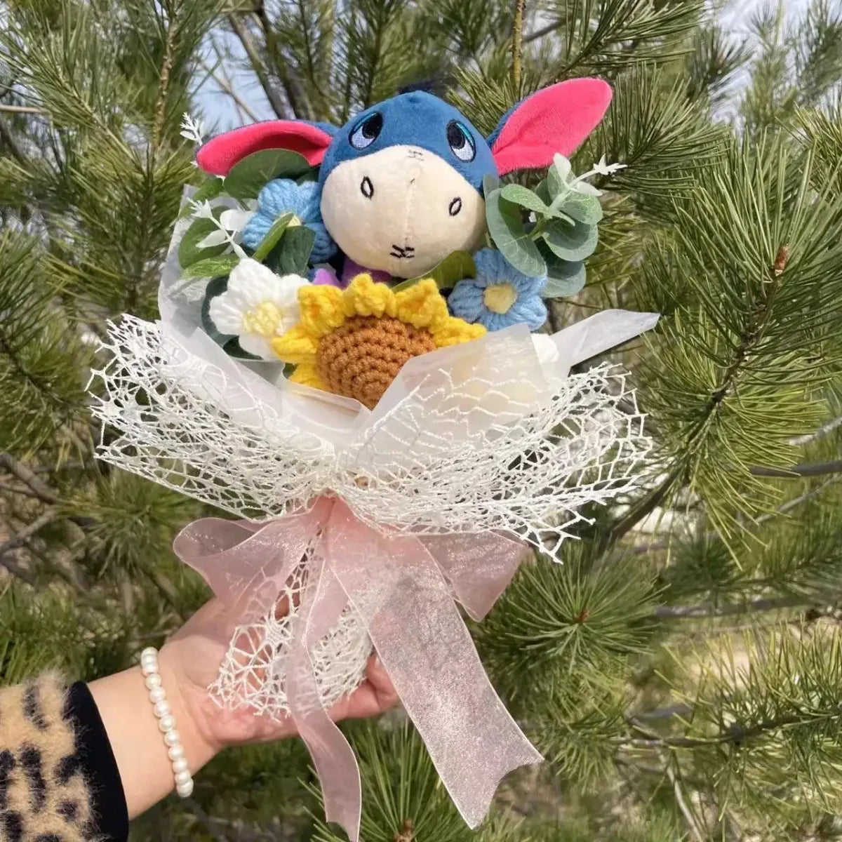 Stitch Plush Flower Bouquet – Kawaii Handmade Gift for Valentine