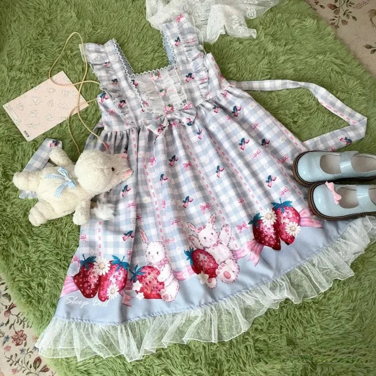 Strawberry Bunny Lolita JSK Dress – Harajuku Cosplay Style