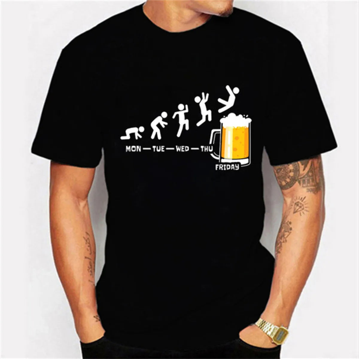 Hip-Hop Streetwear Beer Graphic T-Shirt