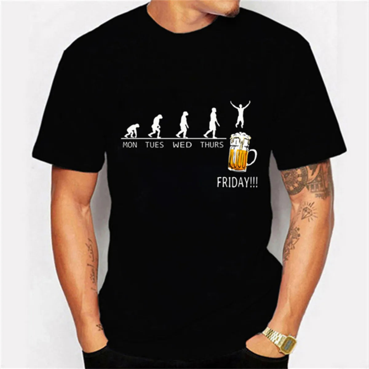 Hip-Hop Streetwear Beer Graphic T-Shirt