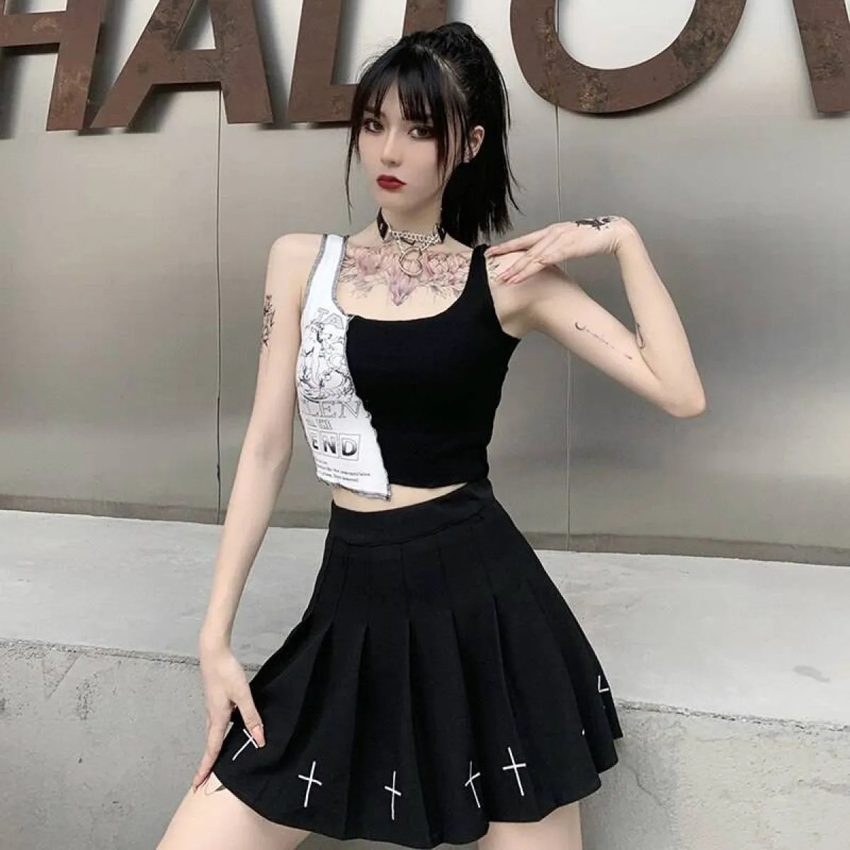 Streetwear Punk Style Crop Top