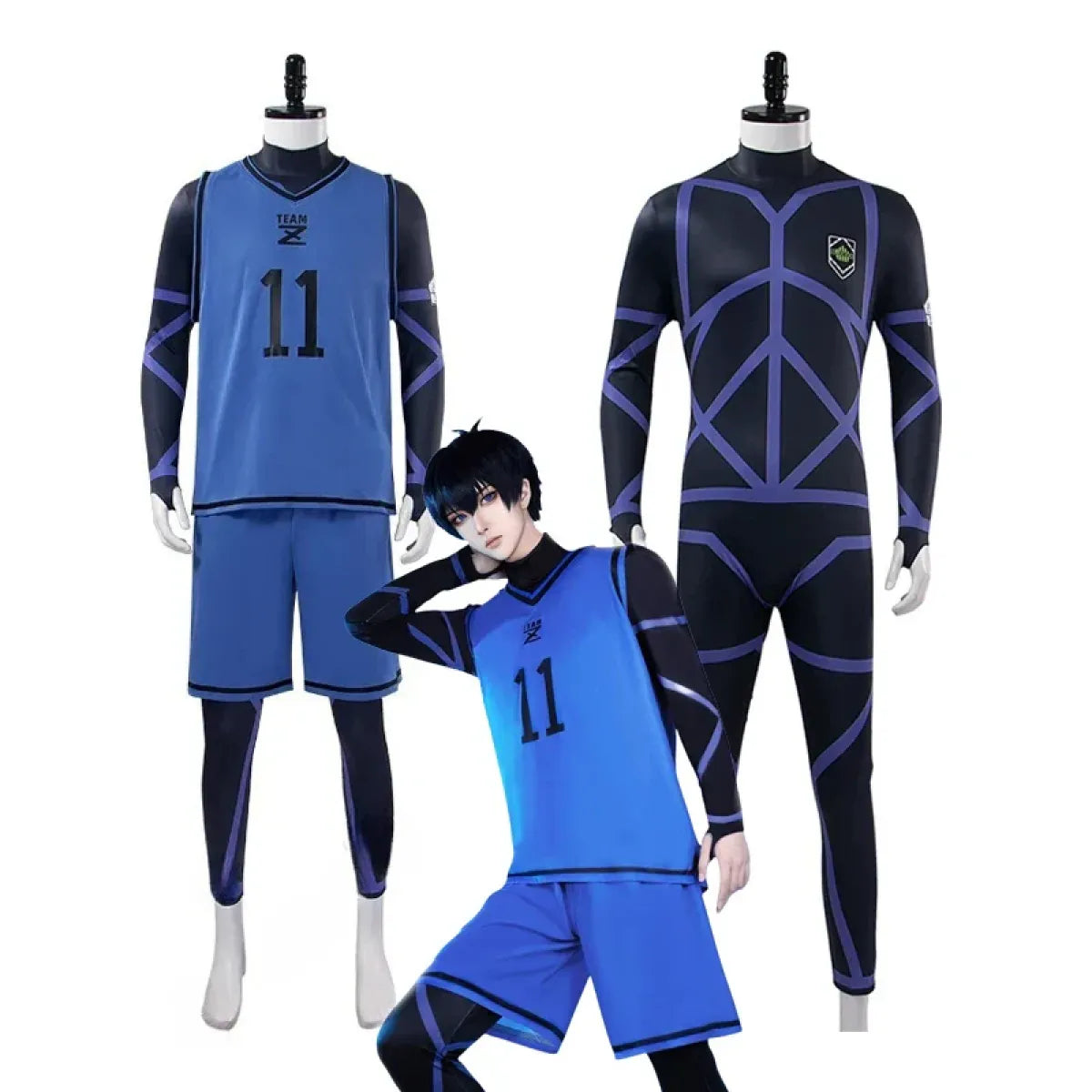 Lock Isagi Yoichi Cosplay Set β Anime Sports Jersey & Jumpsuit