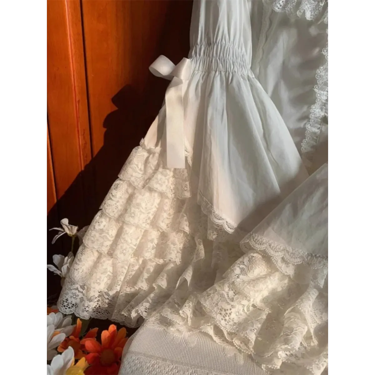 White Lolita Ruffle Lace Blouse