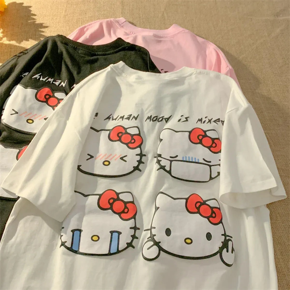 Kawaii Hello Kitty Harajuku Ullzang T Shirt Women Cute Anime Y2K Streetwear T-shirt Cartoon Fashion Summer Tshirt Female Girls