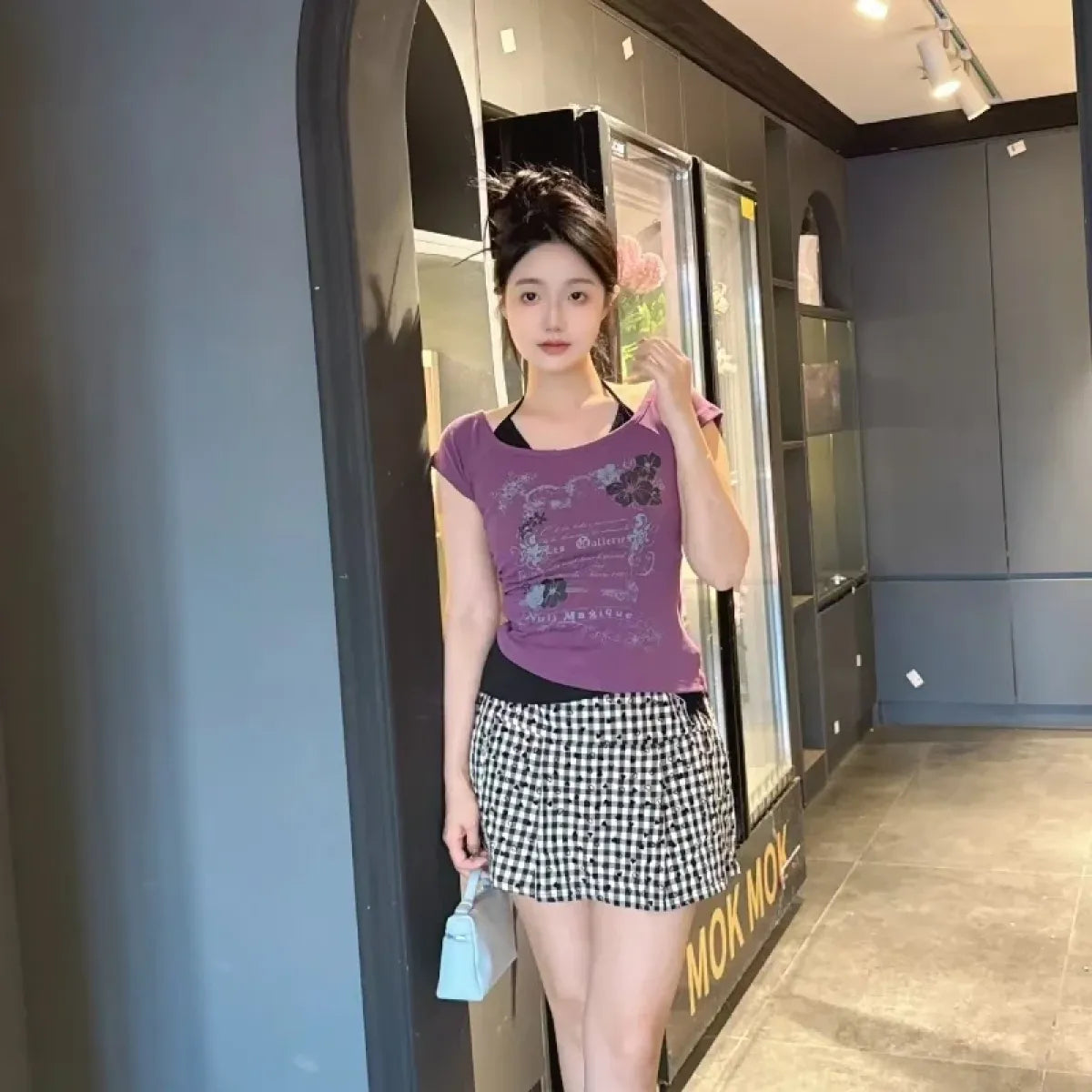 Y2K Vintage Fairycore Top – Off-Shoulder Layered Tee