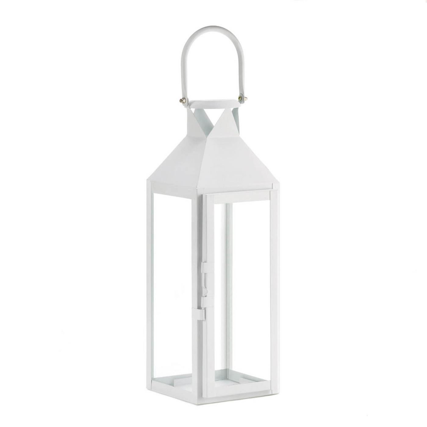 WHITE MANHATTAN CANDLE LANTERN