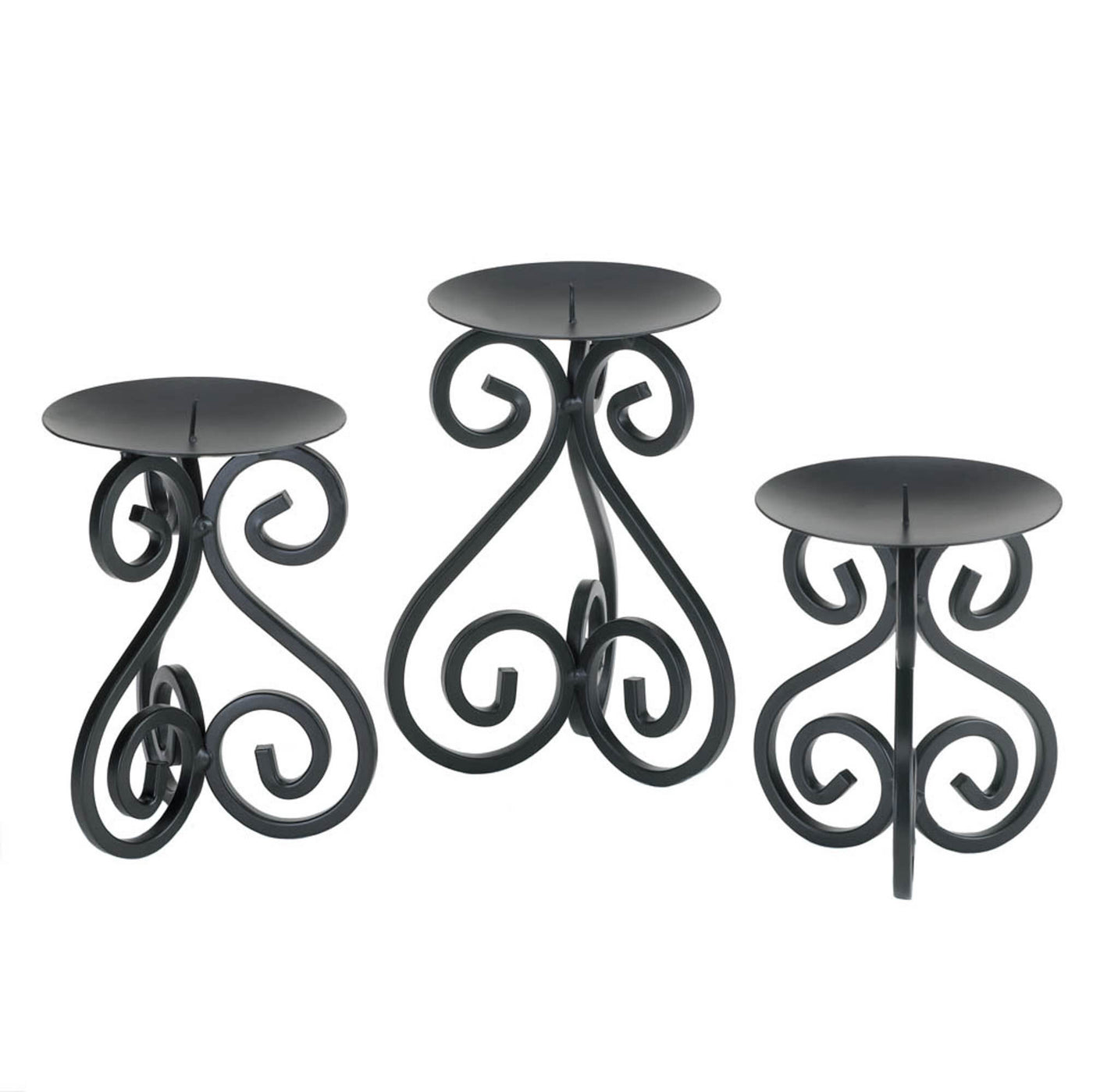 SCROLLWORK CANDLE STAND TRIO