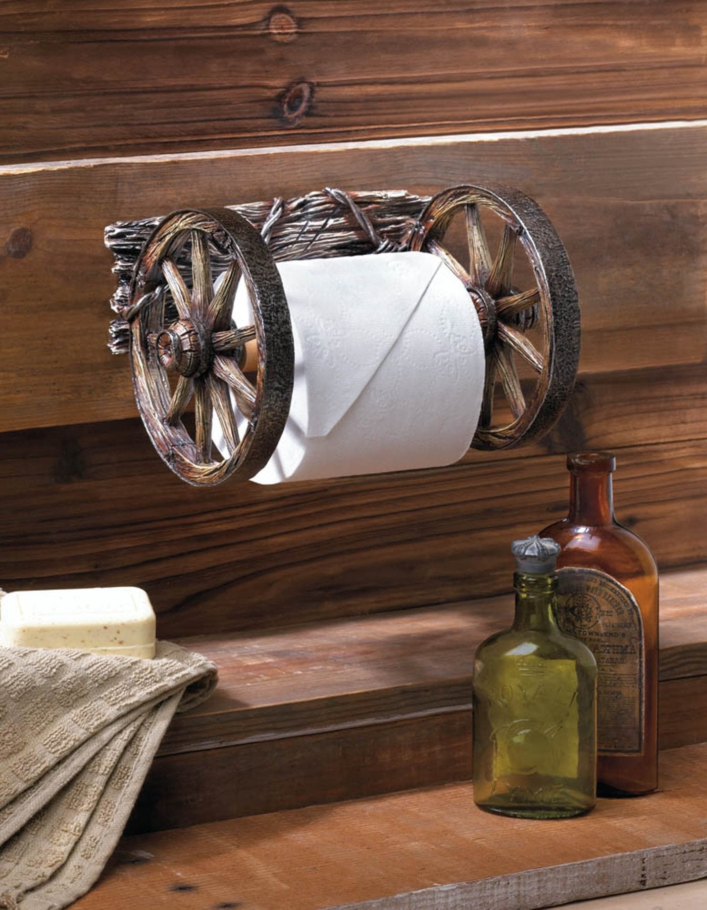 WAGON WHEEL TOILET PAPER HOLDER