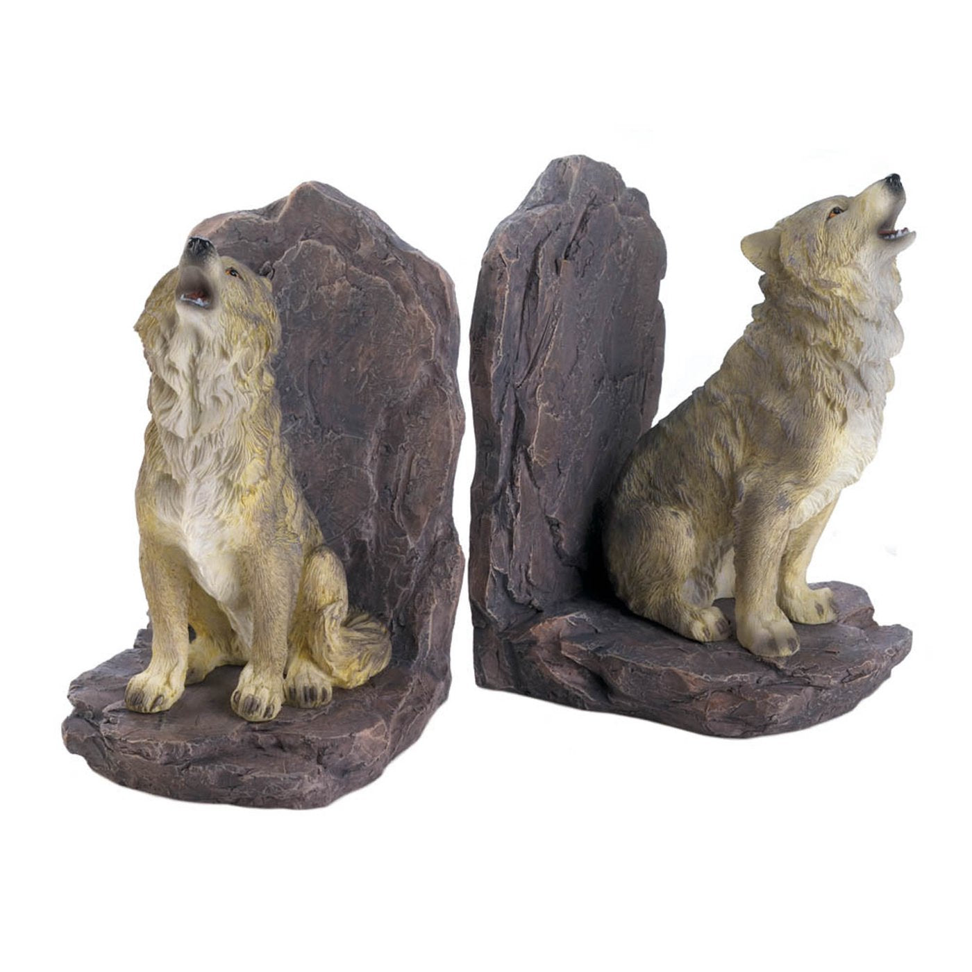 HOWLING WOLF BOOKENDS