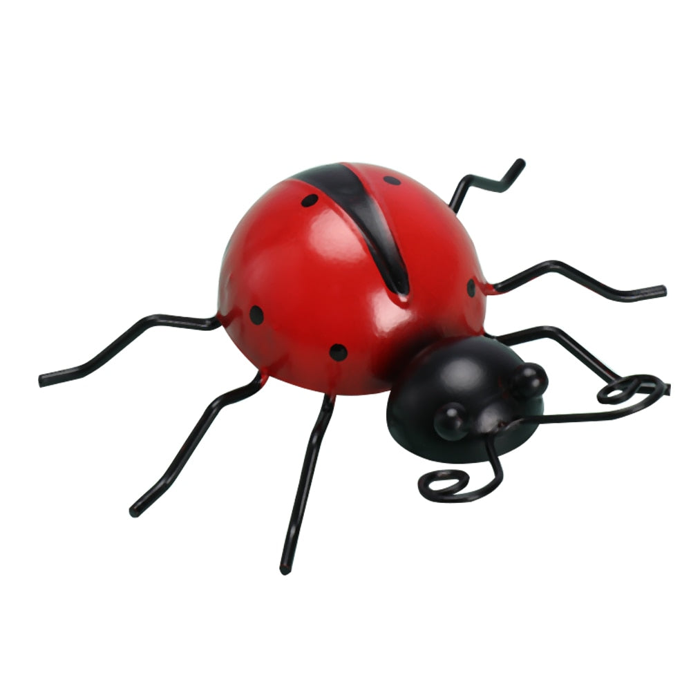 3D Metal Ladybugs Garden Wall Decor Cute Rustic Sculptures