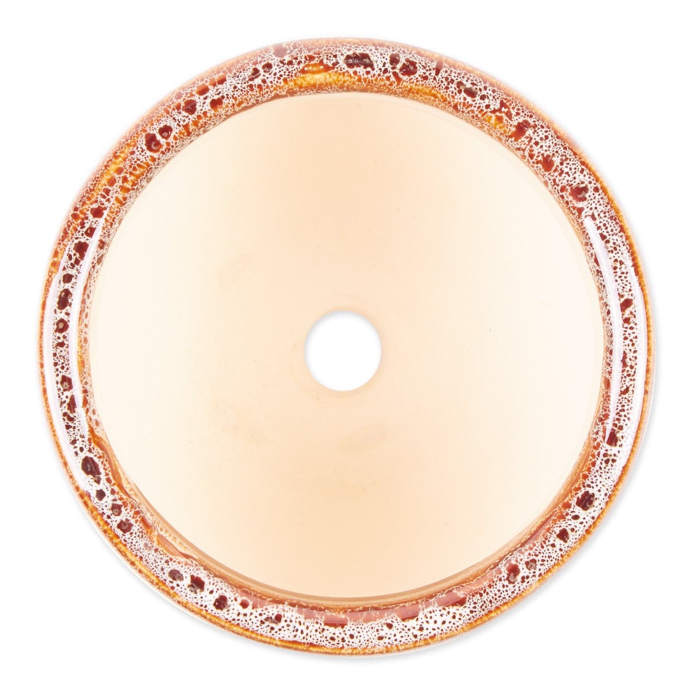 BROWN ROUND CERAMIC SMALL PLANTER SET OF 3