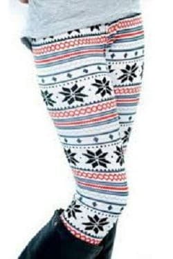 White Snowflake Pattern Leggings
