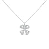 14K White Gold 5/8 Cttw Diamond 4 Leaf Floral Pendant Necklace (H-I Color, I1-I2 Clarity) - 18" Inches