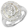 1.08 Carat Genuine White Diamond .925 Sterling Silver Ring