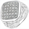 0.54 Carat Genuine White Diamond .925 Sterling Silver Ring