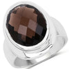 7.90 Carat Genuine Smoky Quartz .925 Sterling Silver Ring
