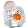 5.96 Carat Genuine Multi Stone .925 Sterling Silver Ring
