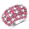 8.54 Carat Glass Filled Ruby and White Topaz .925 Sterling Silver Ring