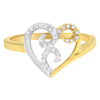 10K Two-Toned Gold Diamond Heart Shape Cluster Ring (1/6 Cttw, H-I Color, I1-I2 Clarity) - Size 6