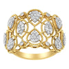 14K Yellow Gold Diamond Art Deco Ring (1/2 Cttw, H-I Color, I1 Clarity) - Size 7