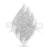 .925 Sterling Silver Â¾ Cttw Round and Baguette Cut Diamond Stair-Stepped Cluster Waterfall Cocktail Ring (I-J Color, I2-I3 Clarity) - Size 6