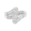 10K White Gold 1/2 cttw Diamond Cluster Ring (H-I Clarity, I2-I3 Color) - Size 6