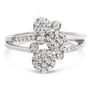 14K Rose Gold Plated .925 Sterling Silver 1/2 Cttw Diamond Scatter Composite Bypass Ring (I-J Color, I1-I2 Clarity) - Size 7
