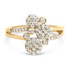 14K Rose Gold Plated .925 Sterling Silver 1/2 Cttw Diamond Scatter Composite Bypass Ring (I-J Color, I1-I2 Clarity) - Size 7