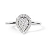 10K White Gold 3/8 Cttw Round-Cut Lab Grown Diamond Cluster Pear Promise Ring (G-H Color, VS2-SI1 Clarity) - Size 7